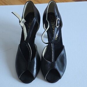 Chic Black Leather Heels